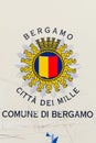 Italy, Bergamo, emblem of the municipality of Bergamo