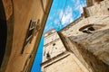 Bergamo, Italy - August 18, 2017: One of the beautiful city in Italy. The old and historical buildings at the upper town Royalty Free Stock Photo