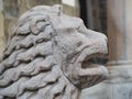 Bergamo, Italy. The Basilica of Santa Maria Maggiore. The lions at the entrance to the church