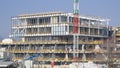 Bergamo, Italy. Brand new hotel under construction. Construction site. Chorus Life district