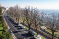 Street Viale delle Mura in Bergamo city in spring