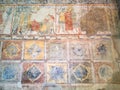 Ancient frescoes in aula Tempietto di Santa Croce