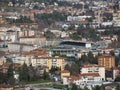 Bergamo, Italy. The football stadium where Atalanta plays as seen from the upper city