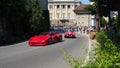 Bergamo, Italy. Historical Gran Prix. Parade of historic cars along the route of the Venetian walls that surround the old city