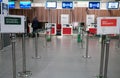 Empty check-in desks at the airport Orio al serio