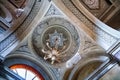 BERGAMO, ITALY - MAY 22, 2019: Ceiling in the Sant`Andrea church in Bergamo. The church rebuilt by Ferdinando Crivelli in 1837