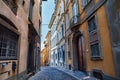 BERGAMO, ITALY - MAY 22, 2019: Entrance of the Scotti palace. The residence of one of BergamoÃ¢â¬â¢s noble families, the Palazzo is