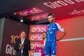 Bergamo, Italy May 21, 2017; Fernando Gaviria on the podium