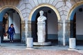 BERGAMO, ITALY - MAY 22, 2019: The monument of famous italian poet Pietro Ruggeri da Stabello 1797-1858 in Bergamo Citta Bassa