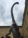 The statue of a dinosaur in Bergamo.Italy Royalty Free Stock Photo