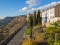 Bergamo, Italy. The Old city. One of the beautiful city in Italy. The tree-lined avenue along the Venetian walls Royalty Free Stock Photo