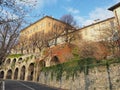 Bergamo, Italy. The Old city. One of the beautiful city in Italy. The old and historical buildings at the upper town Royalty Free Stock Photo