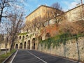 Bergamo, Italy. The Old city. One of the beautiful city in Italy. The old and historical buildings at the upper town Royalty Free Stock Photo