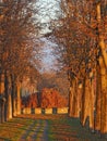 Bergamo, Italy. The Old city. One of the beautiful city in Italy. The tree-lined avenue along the Venetian walls Royalty Free Stock Photo