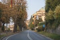 Bergamo, Italy. The Old city. One of the beautiful city in Italy. The tree-lined avenue along the Venetian walls in summer time Royalty Free Stock Photo