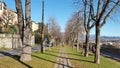 Bergamo, Italy. The Old town. One of the beautiful city in Italy. The tree lined avenue along the Venetian walls Royalty Free Stock Photo