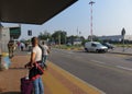 Bergamo/Italy: 28. september 2016: Photo taken at Bergamo airport Orio al Serio - Armed soldiers guarding outside