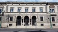 Bergamo, Italy. View of the facade of the Bank of Italy in the city center