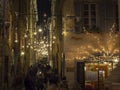 Bergamo, Italy. Views of the streets of the old town during Christmas time