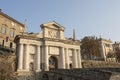 Bergamo - Old city Citta Alta. One of the beautiful city in Italy. Lombardia. Landscape on the old gate named Porta San Giacomo Royalty Free Stock Photo