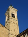 Bergamo - Old city. One of the beautiful city in Italy. Lombardia. The bell tower of the Cathedral called Santa Maria Maggiore Royalty Free Stock Photo