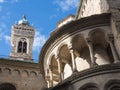 Bergamo - Old city. One of the beautiful city in Italy. Lombardia. The bell tower and the dome of the Cathedral called Santa Maria Royalty Free Stock Photo