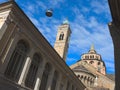 Bergamo - Old city. One of the beautiful city in Italy. Lombardia. The bell tower and the dome of the Cathedral called Santa Maria Royalty Free Stock Photo