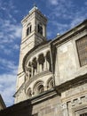 Bergamo - Old city. One of the beautiful city in Italy. Lombardia. The bell tower and the dome of the Cathedral called Santa Maria Royalty Free Stock Photo