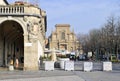 Bergamo old Italian town medieval buildings urban panorama beautiful cityscape