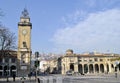 Bergamo old Italian town medieval buildings urban panorama beautiful tower cityscape blue sky clouds Royalty Free Stock Photo