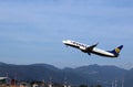 2019.09.30 Bergamo, Orio al Serio airport, Ryanair aircraft taking off Royalty Free Stock Photo