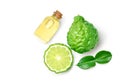 Bergamot essential oil with bergamot fruit Royalty Free Stock Photo