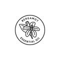Bergamot Flower essential oil Icon in trendy linear style. Vector organic Bergamot badges of packaging design