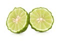 Bergamot fruit with cut in half isolated on white background. Clipping path Royalty Free Stock Photo