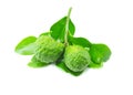 Bergamot fruit with leaf on white background Royalty Free Stock Photo