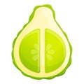 Bergamot half cutted icon, cartoon style