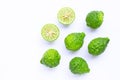 Bergamot kaffir lime herb fresh ingredient  isolated on white Royalty Free Stock Photo
