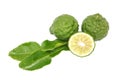 Bergamot kaffir lime leaves herb fresh ingredient isolated