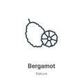 Bergamot outline vector icon. Thin line black bergamot icon, flat vector simple element illustration from editable nature concept