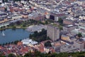 Bergen aerial panoramic view. Summer 2018 Royalty Free Stock Photo