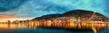 Bergen Bryggen harbor panorama Royalty Free Stock Photo