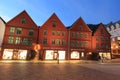 Bergen Bryggen at night Royalty Free Stock Photo