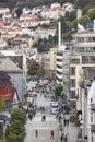 Bergen city. Traditional street with houses and buildings. Norway