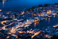 Bergen at Night Royalty Free Stock Photo