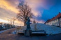 BERGEN, NORWAY - APRIL 03, 2018: Outdoor view woman statue of Amalie Skram in Bergen