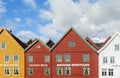 BERGEN, NORWAY - 27 august, 2020: Bryggen, a UNESCO World Cultural Heritage site since 1979, is a series of Hanseatic commercial