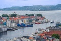 Norway: Bergen sea port panoramic landscape view Royalty Free Stock Photo