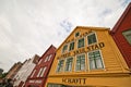 Bergen, Norway. Bryggen street facades.