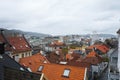 Norway cityscape with colorful traditional houses roofs from terracotta tiles Royalty Free Stock Photo