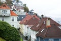 Bergen, cityscape with traditional houses roofs. view from above Royalty Free Stock Photo